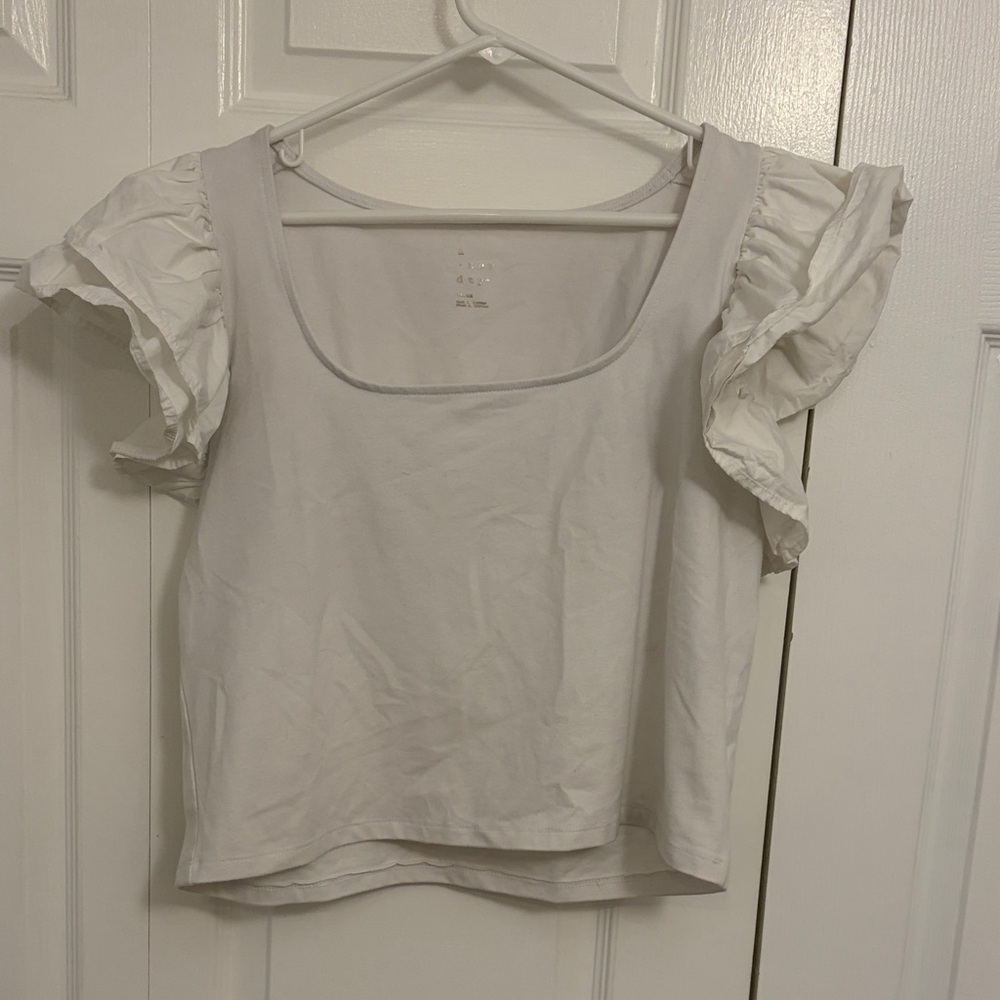 a new day White Ruffle Sleeve Blouse